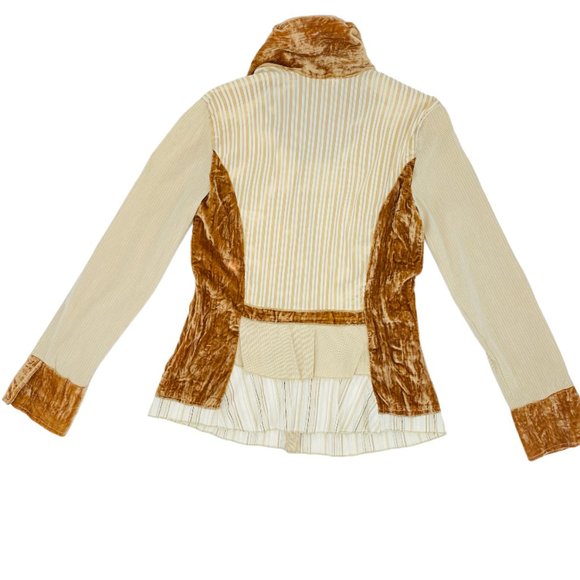 Elisa Cavaletti Vintage Velour Accent Button Blouse - Picture 8 of 16